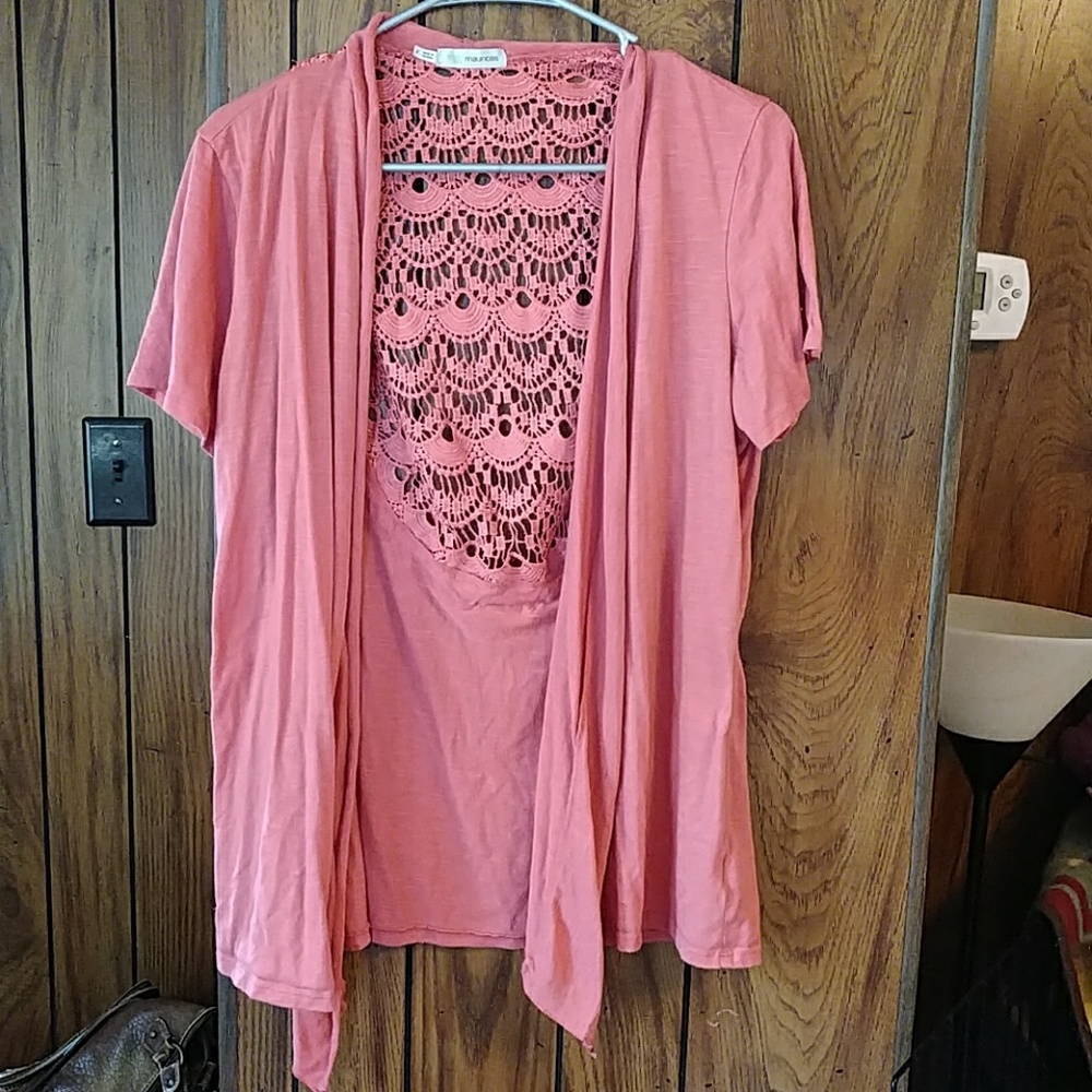 Maurices Crochet Back Cardigan
